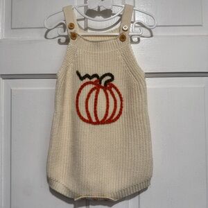 Knit Unisex Baby 18-24 Month Fall Outfit Bubble Pumpkin Thanksgiving Outfit